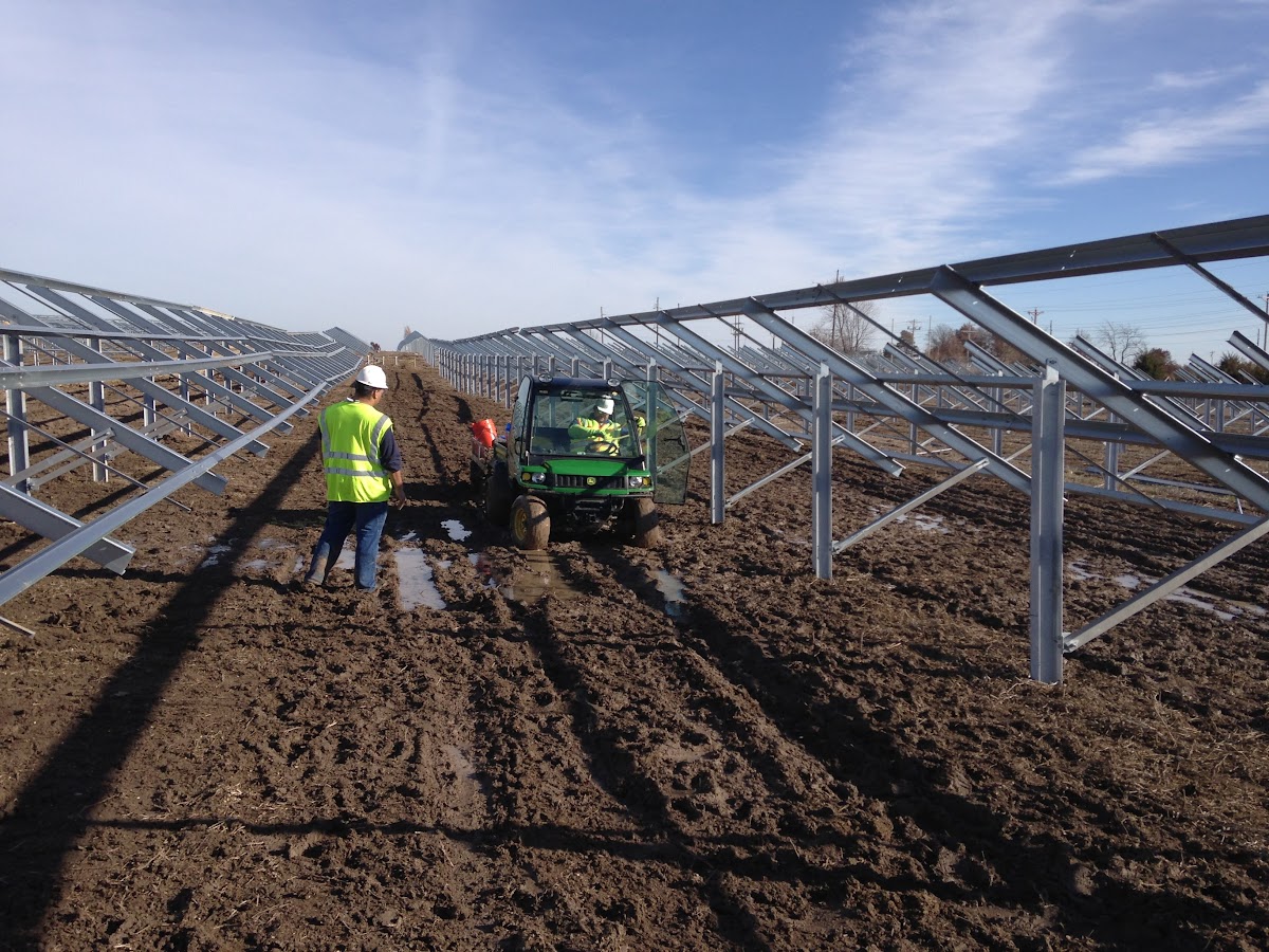 Solar array construction with equipment